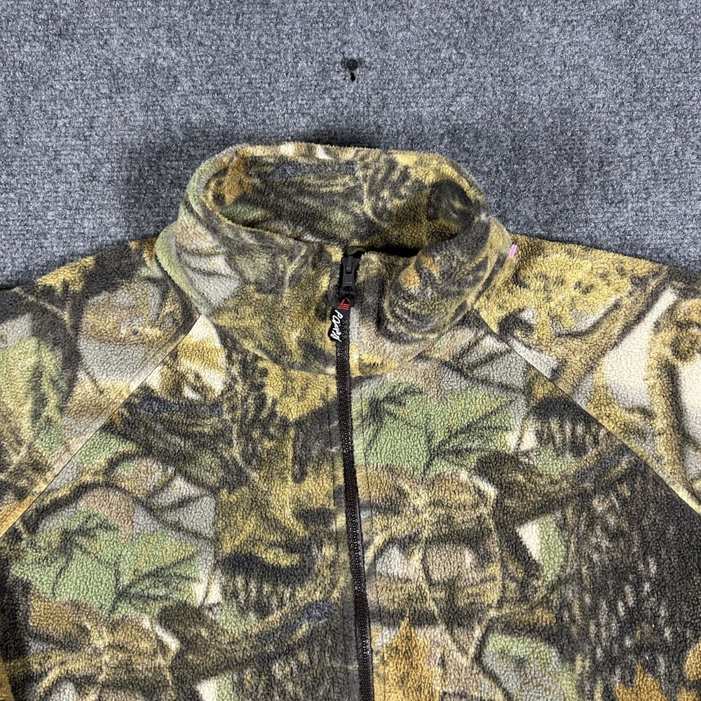 Cabela's Mens XL Real Tree Camo Fleece Full Zip Outdoor Hunting Jacket #2504 - Picture 4 of 10